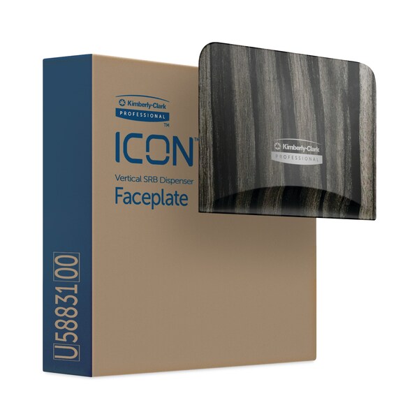 ICON Faceplate For Coreless Standard Roll Toilet Paper Dispenser, 4.25 X 6 X 1.5, Ebony Woodgrain